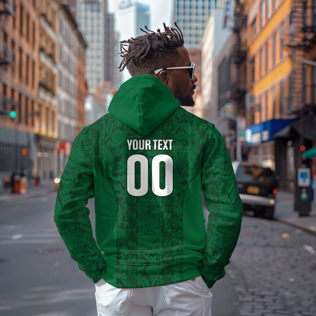 South Africa Indebe Yomhlaba Custom Zip Hoodie Ndebele Art Green Edition