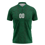 South Africa Indebe Yomhlaba Custom Zipper Polo Shirt Ndebele Art Green Edition
