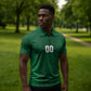South Africa Indebe Yomhlaba Custom Zipper Polo Shirt Ndebele Art Green Edition