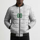 South Africa Indebe Yomhlaba Custom Bomber Puffer Jacket Ndebele Art White Edition