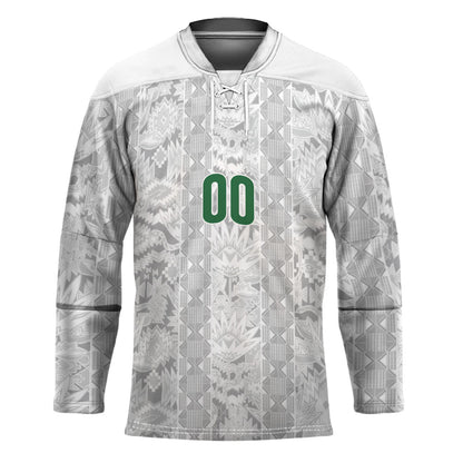South Africa Indebe Yomhlaba Custom Hockey Jersey Ndebele Art White Edition
