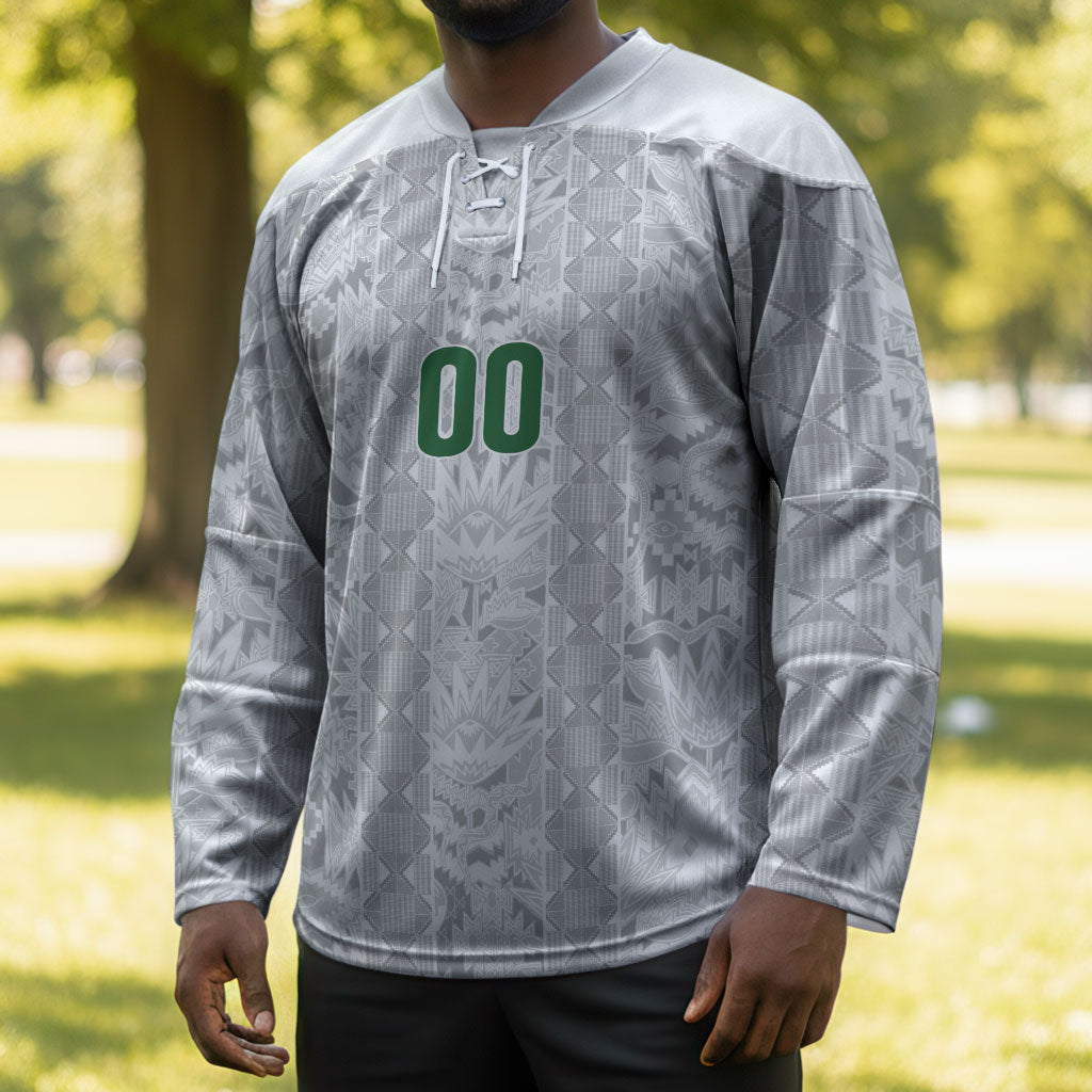 South Africa Indebe Yomhlaba Custom Hockey Jersey Ndebele Art White Edition