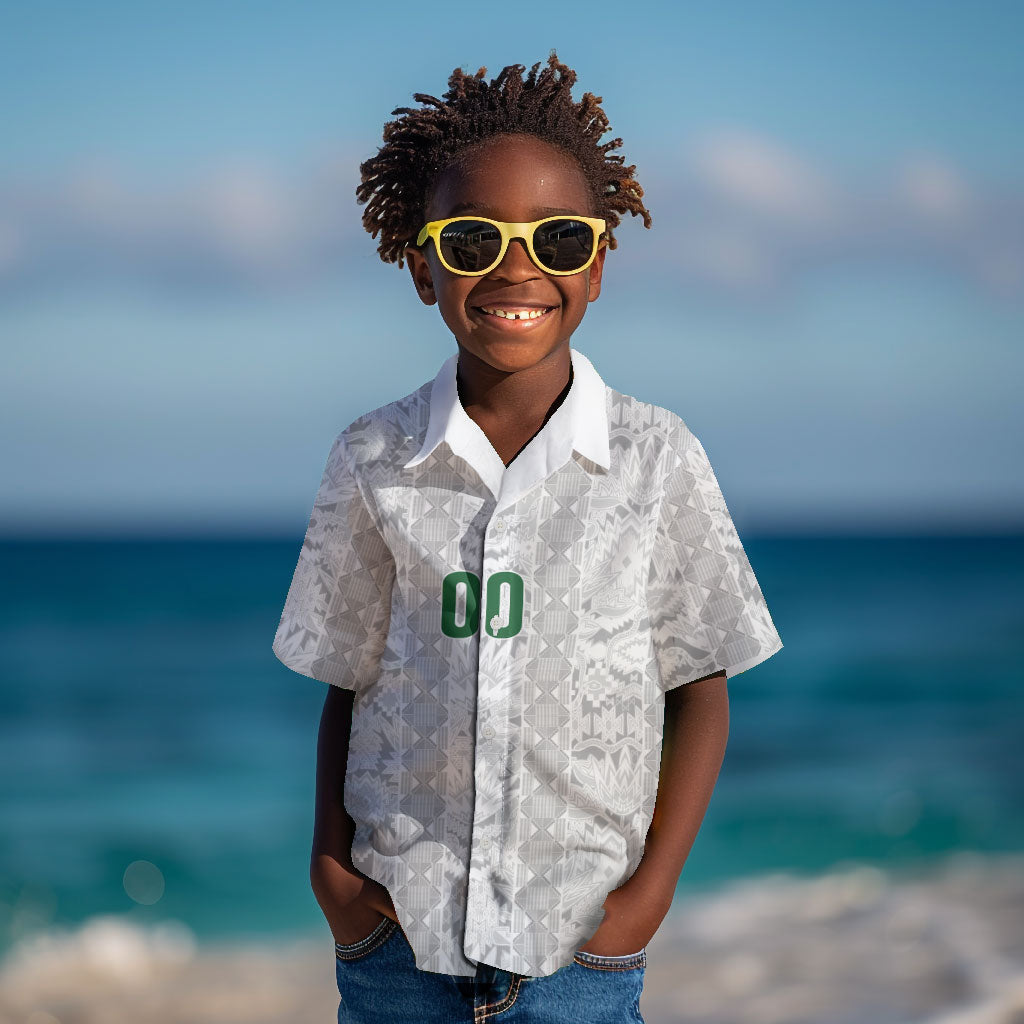 South Africa Indebe Yomhlaba Custom Kid Hawaiian Shirt Ndebele Art White Edition
