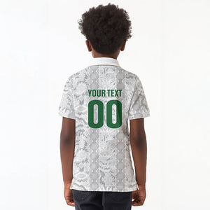 South Africa Indebe Yomhlaba Custom Kid Polo Shirt Ndebele Art White Edition