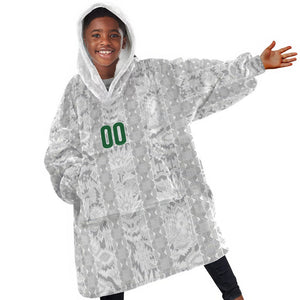 South Africa Indebe Yomhlaba Custom Kid Wearable Blanket Hoodie Ndebele Art White Edition