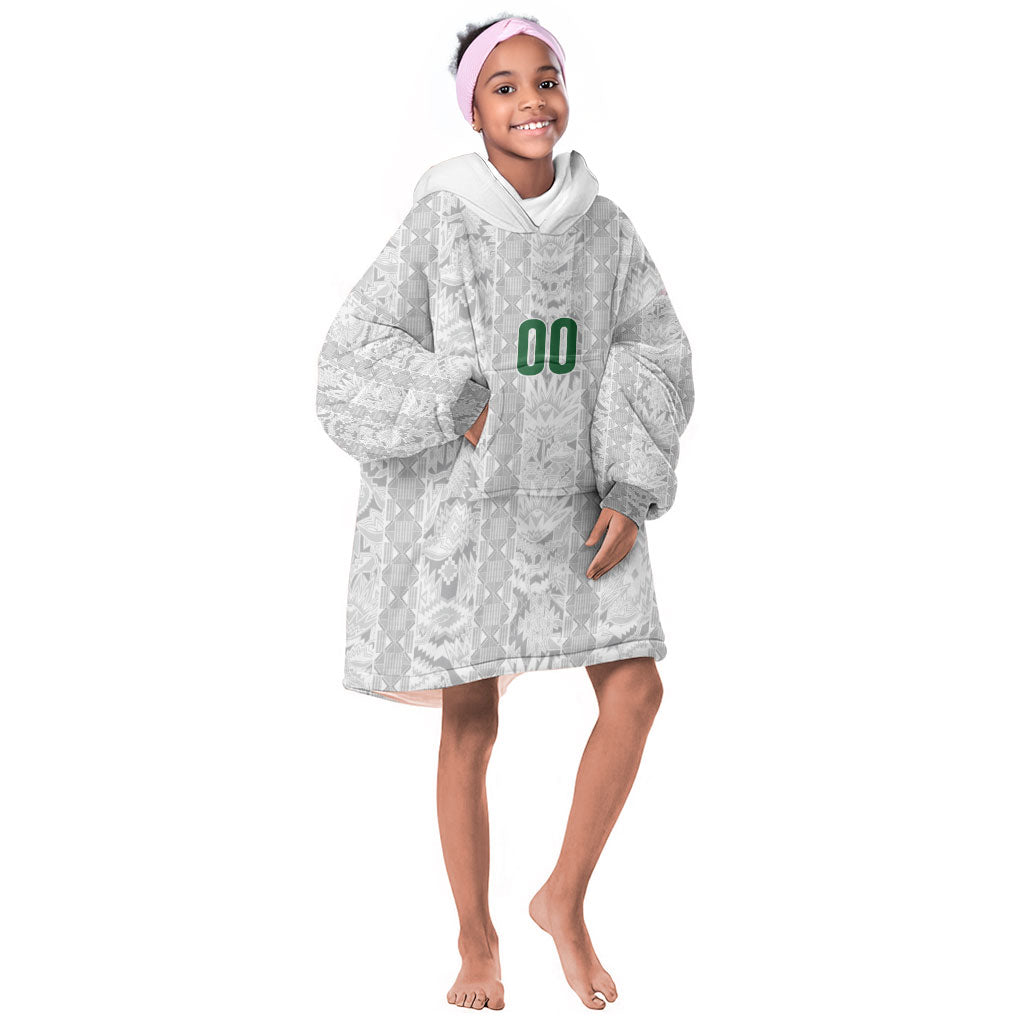 South Africa Indebe Yomhlaba Custom Kid Wearable Blanket Hoodie Ndebele Art White Edition