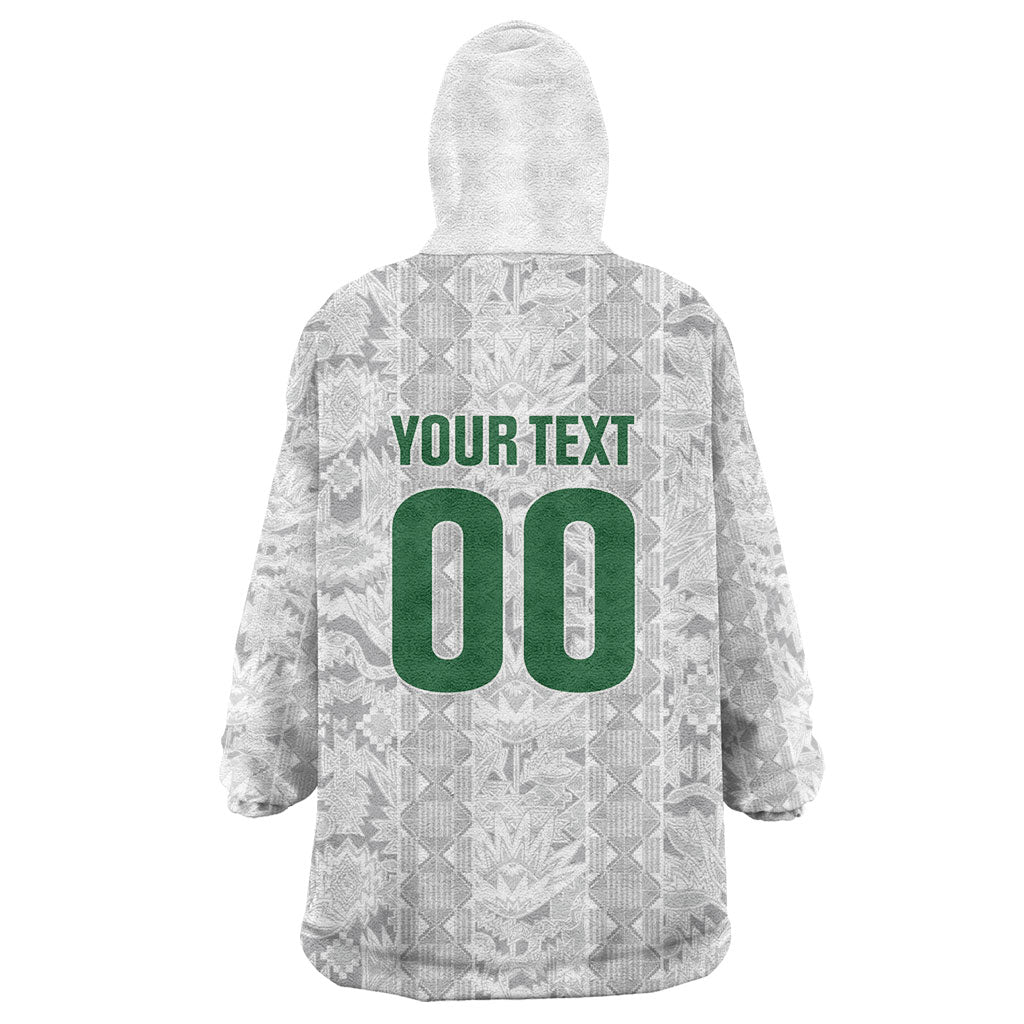 South Africa Indebe Yomhlaba Custom Kid Wearable Blanket Hoodie Ndebele Art White Edition