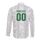 South Africa Indebe Yomhlaba Custom Long Sleeve Button Shirt Ndebele Art White Edition