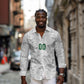 South Africa Indebe Yomhlaba Custom Long Sleeve Button Shirt Ndebele Art White Edition
