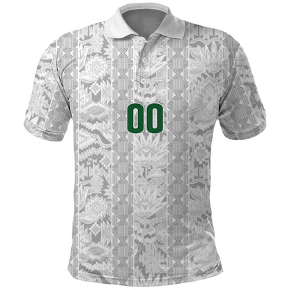 South Africa Indebe Yomhlaba Custom Polo Shirt Ndebele Art White Edition