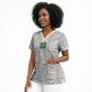 South Africa Indebe Yomhlaba Custom Scrub Top Ndebele Art White Edition