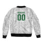 South Africa Indebe Yomhlaba Custom Sleeve Zip Bomber Jacket Ndebele Art White Edition