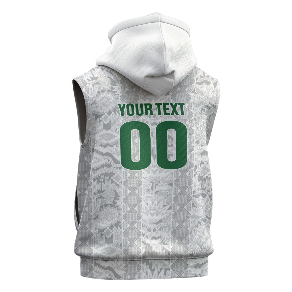 South Africa Indebe Yomhlaba Custom Sleeveless Hoodie Ndebele Art White Edition