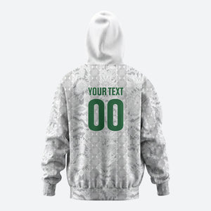 South Africa Indebe Yomhlaba Custom Zip Hoodie Ndebele Art White Edition