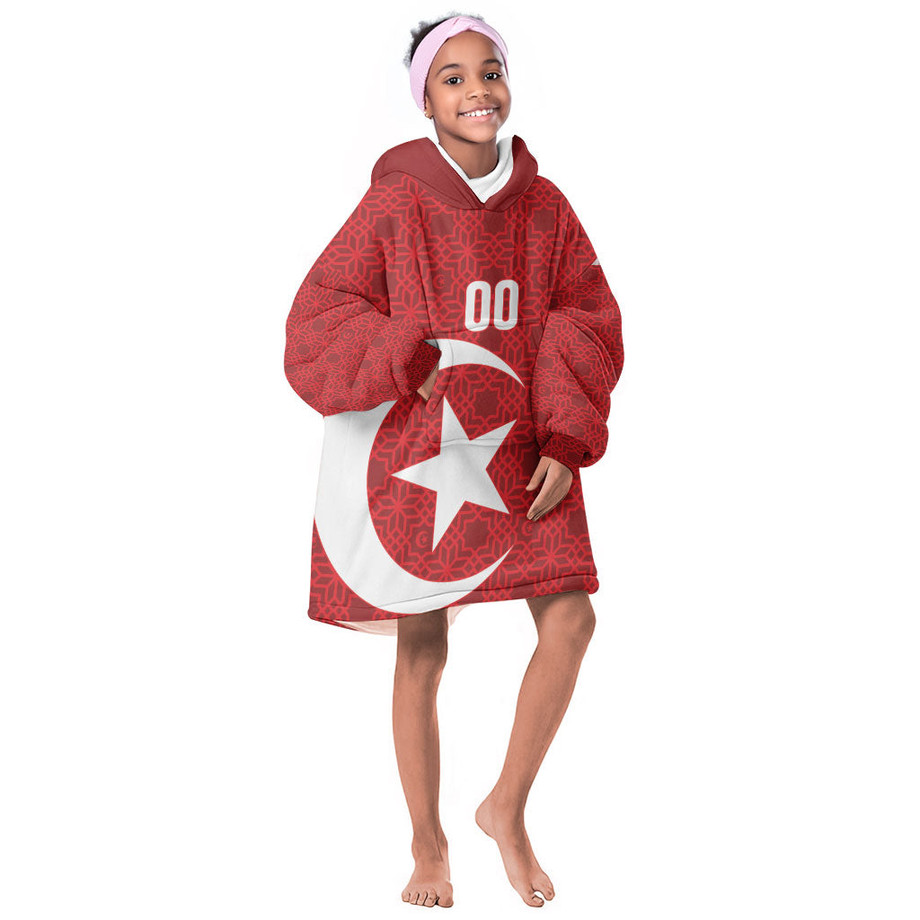 Tunisia Custom Kid Wearable Blanket Hoodie Carthage Heritage Edition