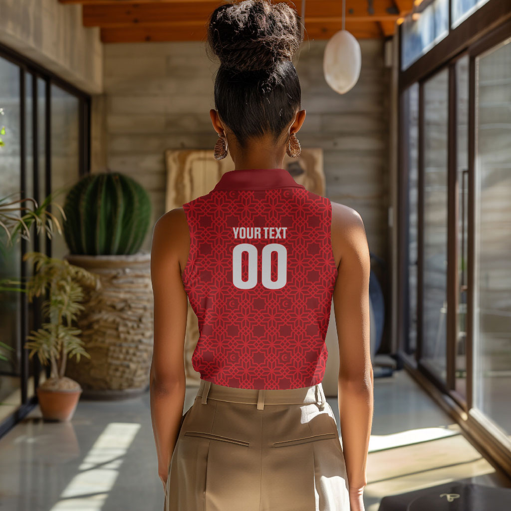 Tunisia Custom Women Sleeveless Polo Shirt Carthage Heritage Edition