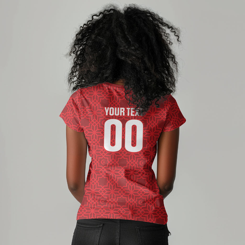 Tunisia Custom Women V-Neck T-Shirt Carthage Heritage Edition