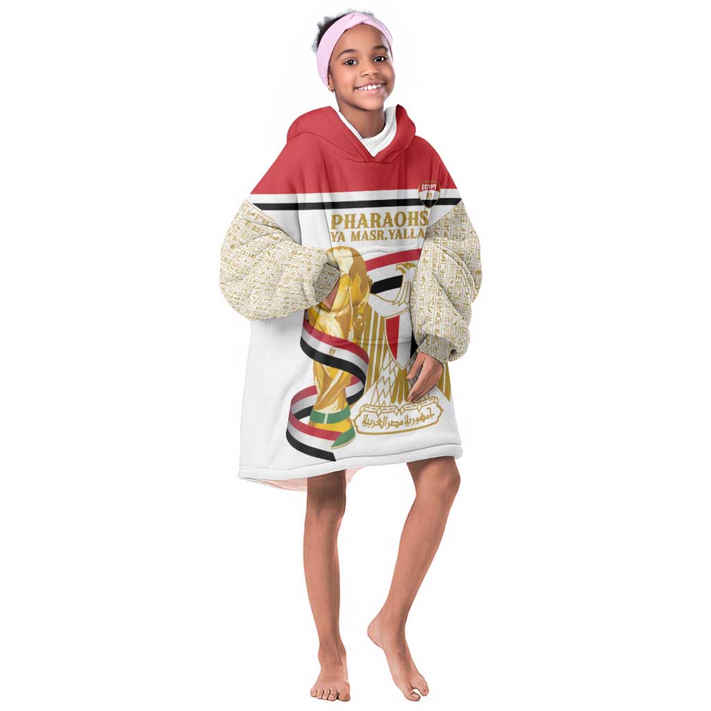 Personalized Egypt WC26 Future Champions Kid Wearable Blanket Hoodie Ya Masr Yalla