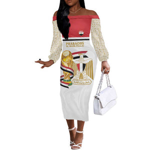 Personalized Egypt WC26 Future Champions Off The Shoulder Long Sleeve Dress Ya Masr Yalla