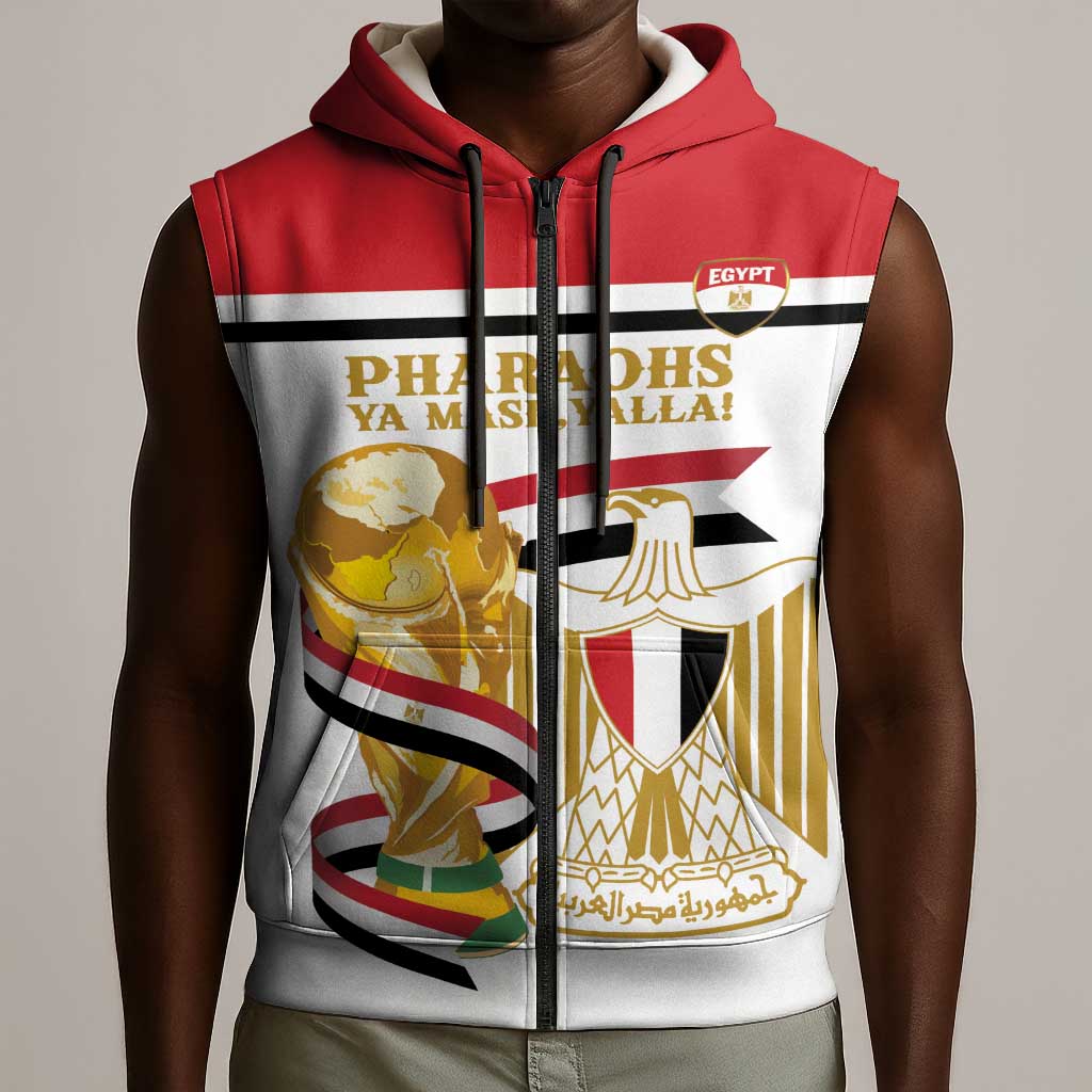Personalized Egypt WC26 Future Champions Sleeveless Zip Hoodie Ya Masr Yalla