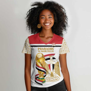 Personalized Egypt WC26 Future Champions Women V-Neck T-Shirt Ya Masr Yalla