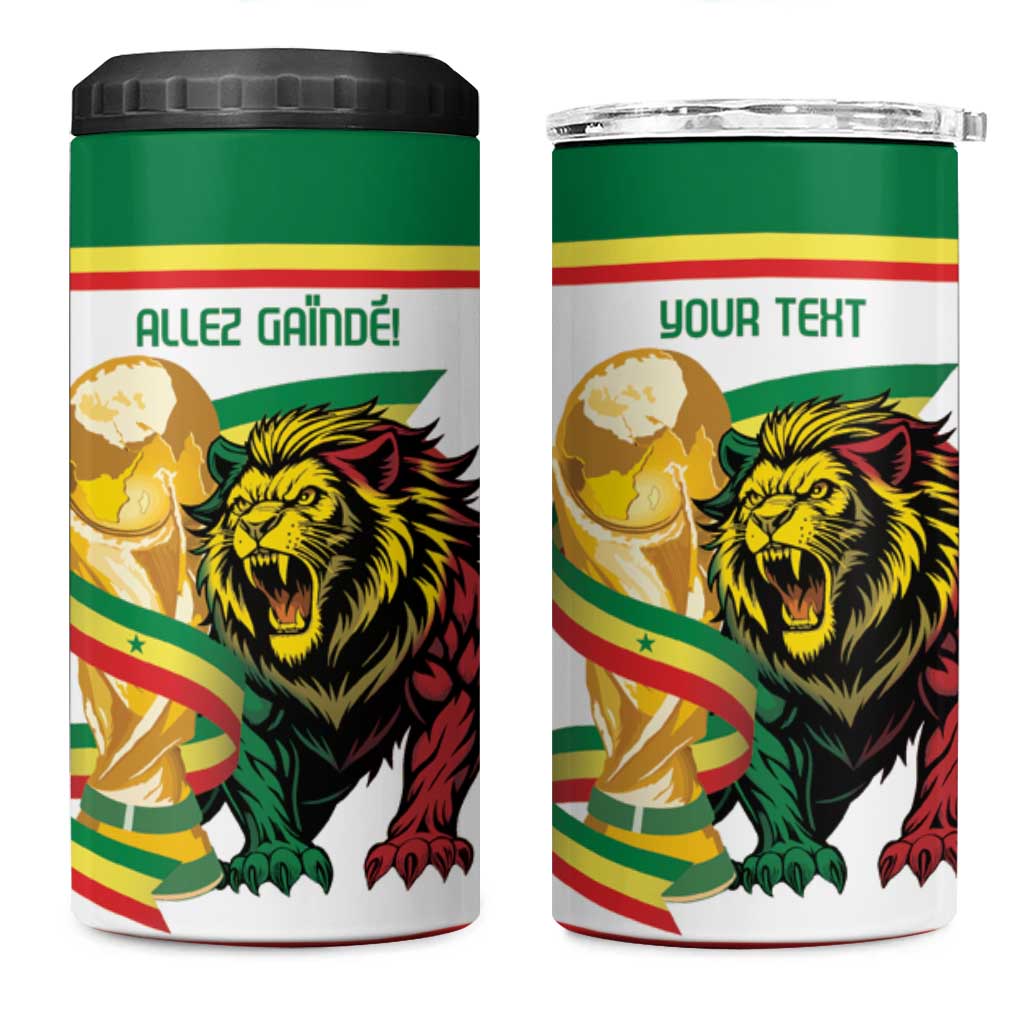 Personalized Senegal WC26 Future Champions 4 in 1 Can Cooler Tumbler Lions de la Teranga Allez Gainde