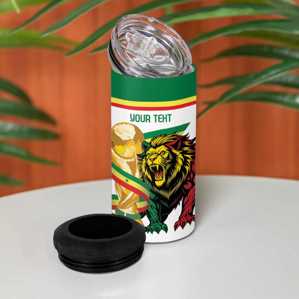 Personalized Senegal WC26 Future Champions 4 in 1 Can Cooler Tumbler Lions de la Teranga Allez Gainde