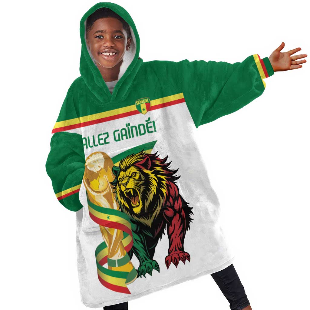 Personalized Senegal WC26 Future Champions Kid Wearable Blanket Hoodie Lions de la Teranga Allez Gainde