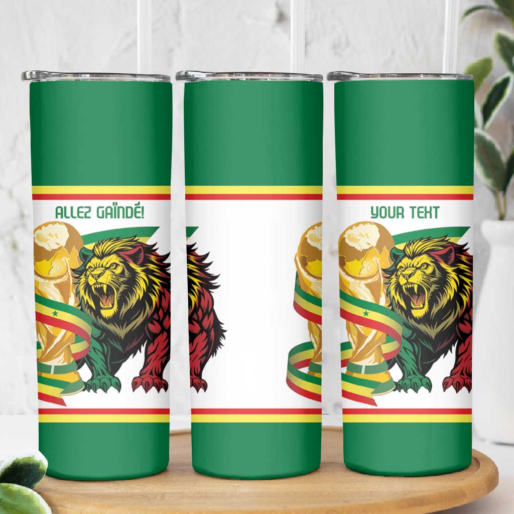 Personalized Senegal WC26 Future Champions Skinny Tumbler Lions de la Teranga Allez Gainde