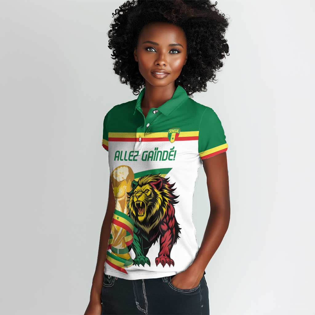 Personalized Senegal WC26 Future Champions Women Polo Shirt Lions de la Teranga Allez Gainde