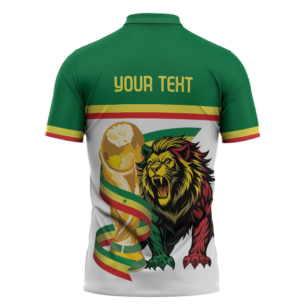 Personalized Senegal WC26 Future Champions Zipper Polo Shirt Lions de la Teranga Allez Gainde