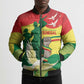 Personalized Senegal Independence Day Bomber Puffer Jacket African Renaissance Monument