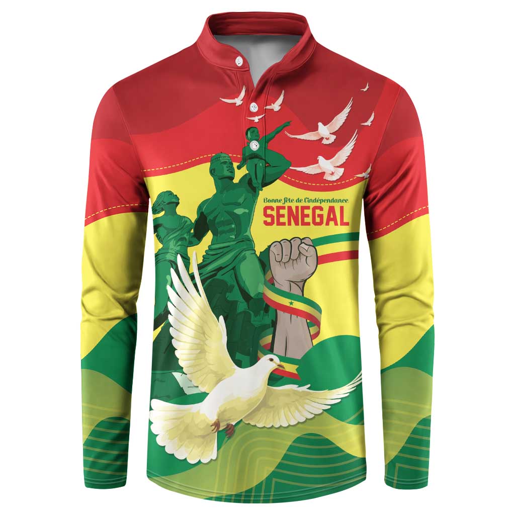 Personalized Senegal Independence Day Button Sweatshirt African Renaissance Monument