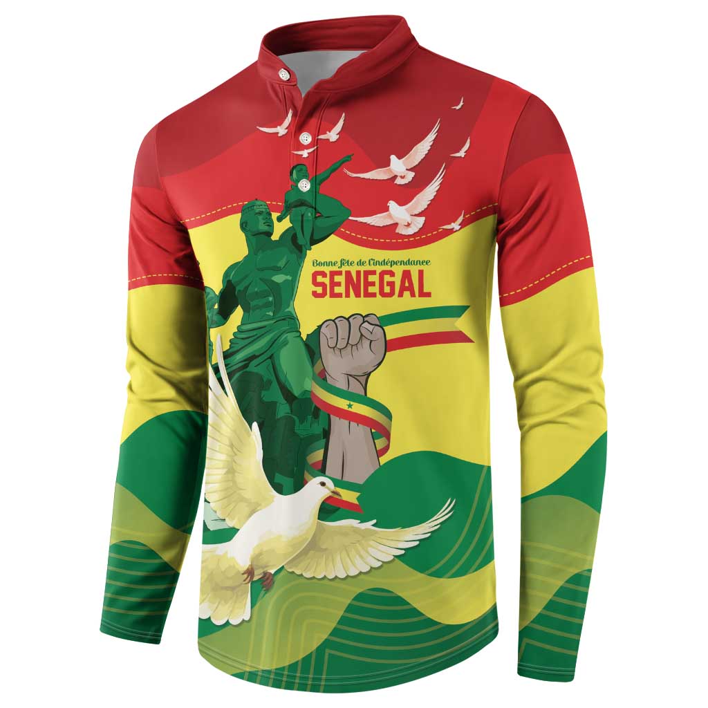 Personalized Senegal Independence Day Button Sweatshirt African Renaissance Monument