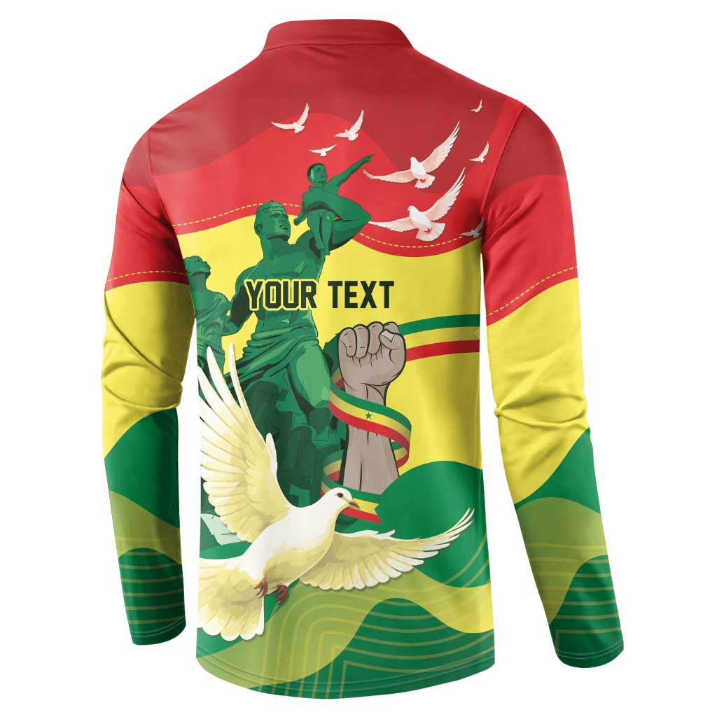 Personalized Senegal Independence Day Button Sweatshirt African Renaissance Monument