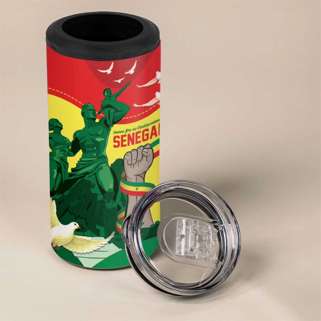 Personalized Senegal Independence Day 4 in 1 Can Cooler Tumbler African Renaissance Monument