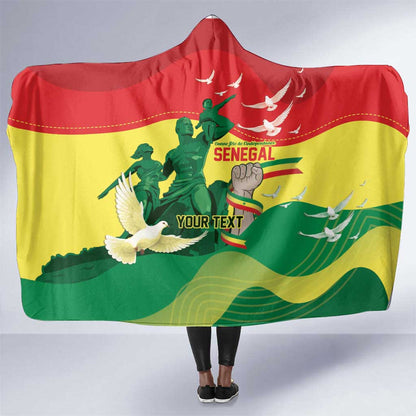 Personalized Senegal Independence Day Hooded Blanket African Renaissance Monument
