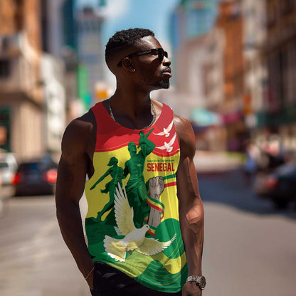 Personalized Senegal Independence Day Men Tank Top African Renaissance Monument