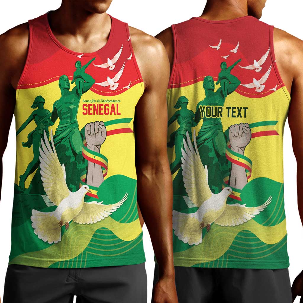 Personalized Senegal Independence Day Men Tank Top African Renaissance Monument