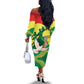 Personalized Senegal Independence Day Off The Shoulder Long Sleeve Dress African Renaissance Monument