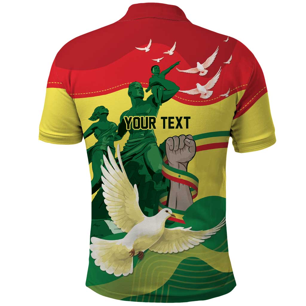 Personalized Senegal Independence Day Polo Shirt African Renaissance Monument