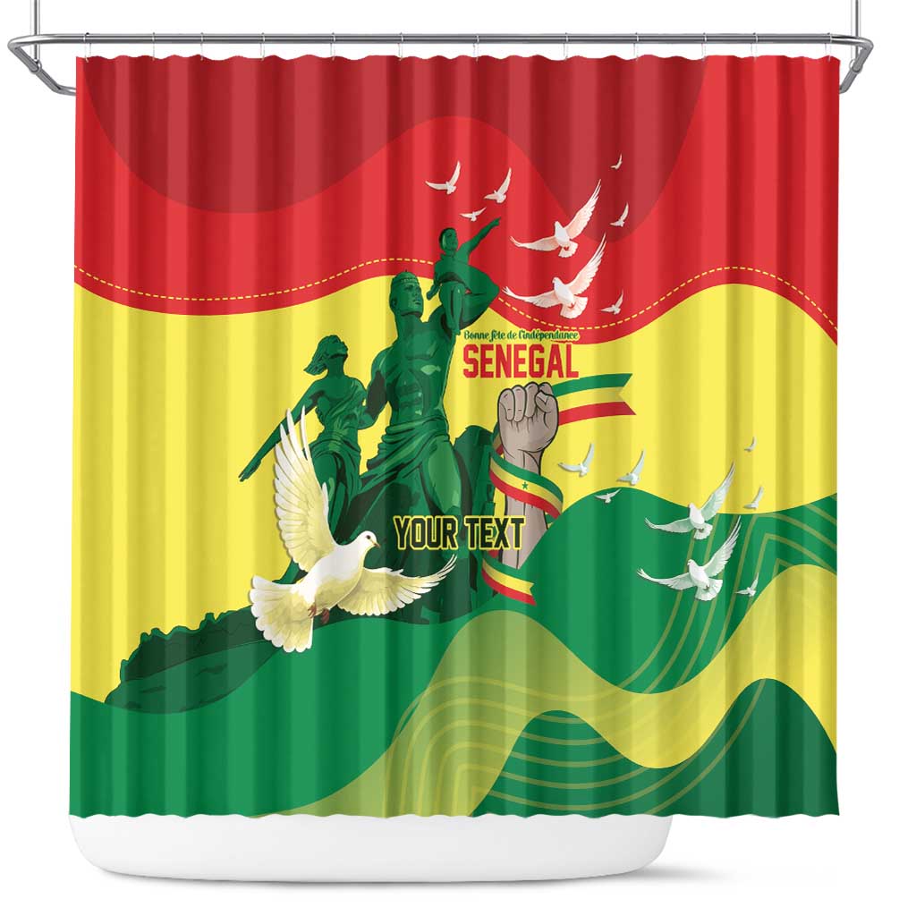 Personalized Senegal Independence Day Shower Curtain African Renaissance Monument