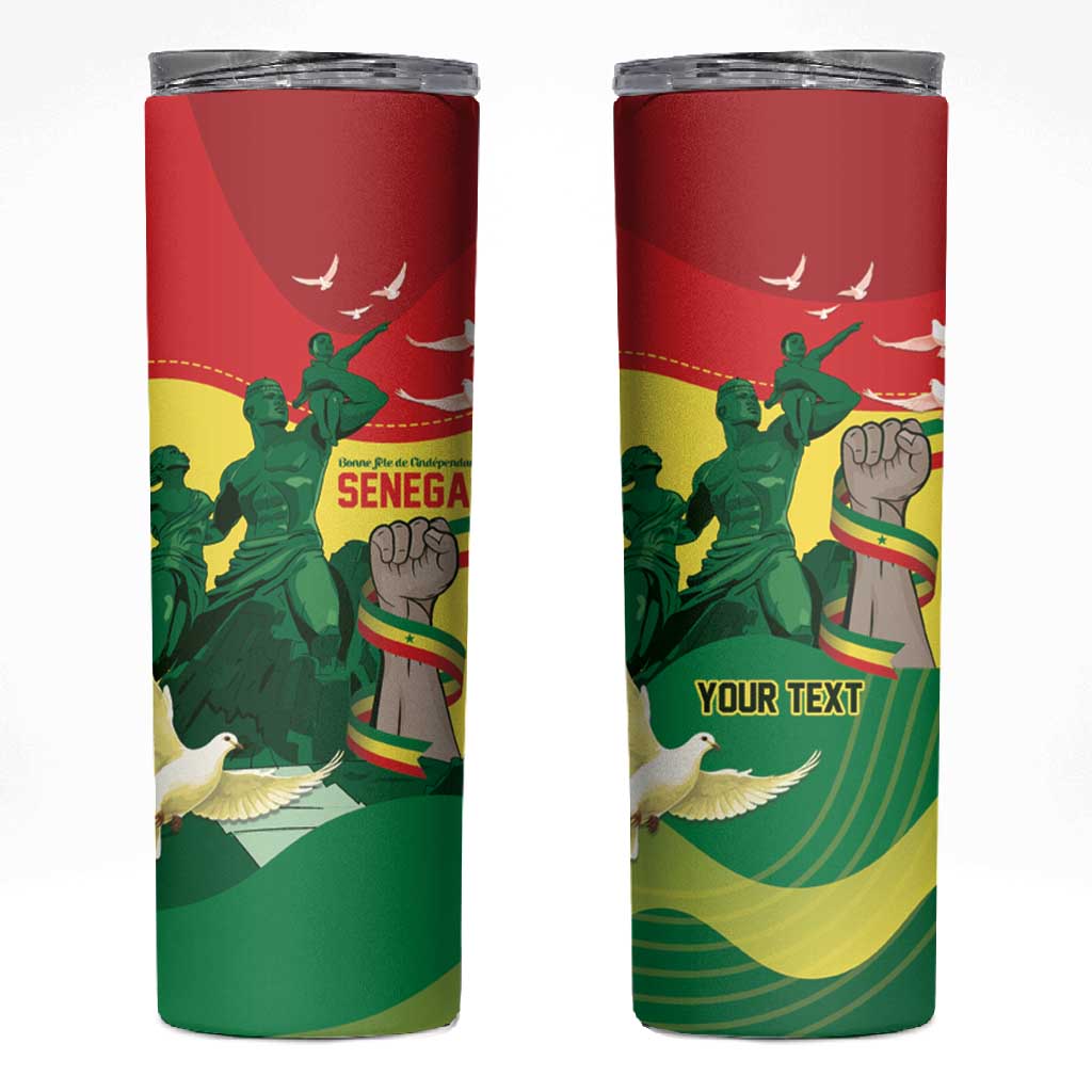 Personalized Senegal Independence Day Skinny Tumbler African Renaissance Monument