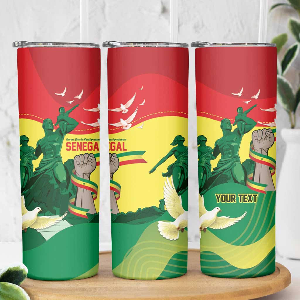 Personalized Senegal Independence Day Skinny Tumbler African Renaissance Monument