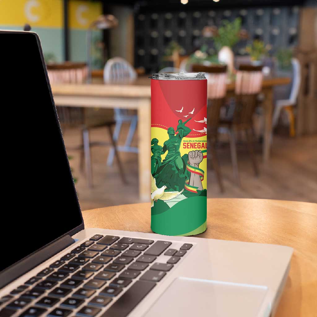 Personalized Senegal Independence Day Skinny Tumbler African Renaissance Monument