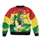 Personalized Senegal Independence Day Sleeve Zip Bomber Jacket African Renaissance Monument