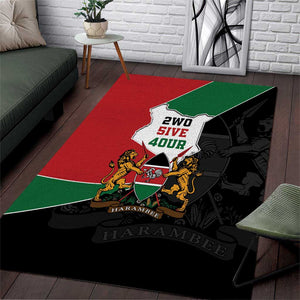 Kenya 254 Area Rug Kenyan Flag Map Double Lion Shield - African Pride