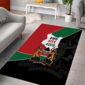 Kenya 254 Area Rug Kenyan Flag Map Double Lion Shield - African Pride