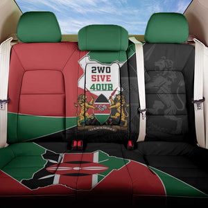 Kenya 254 Back Car Seat Cover Kenyan Flag Map Double Lion Shield - African Pride