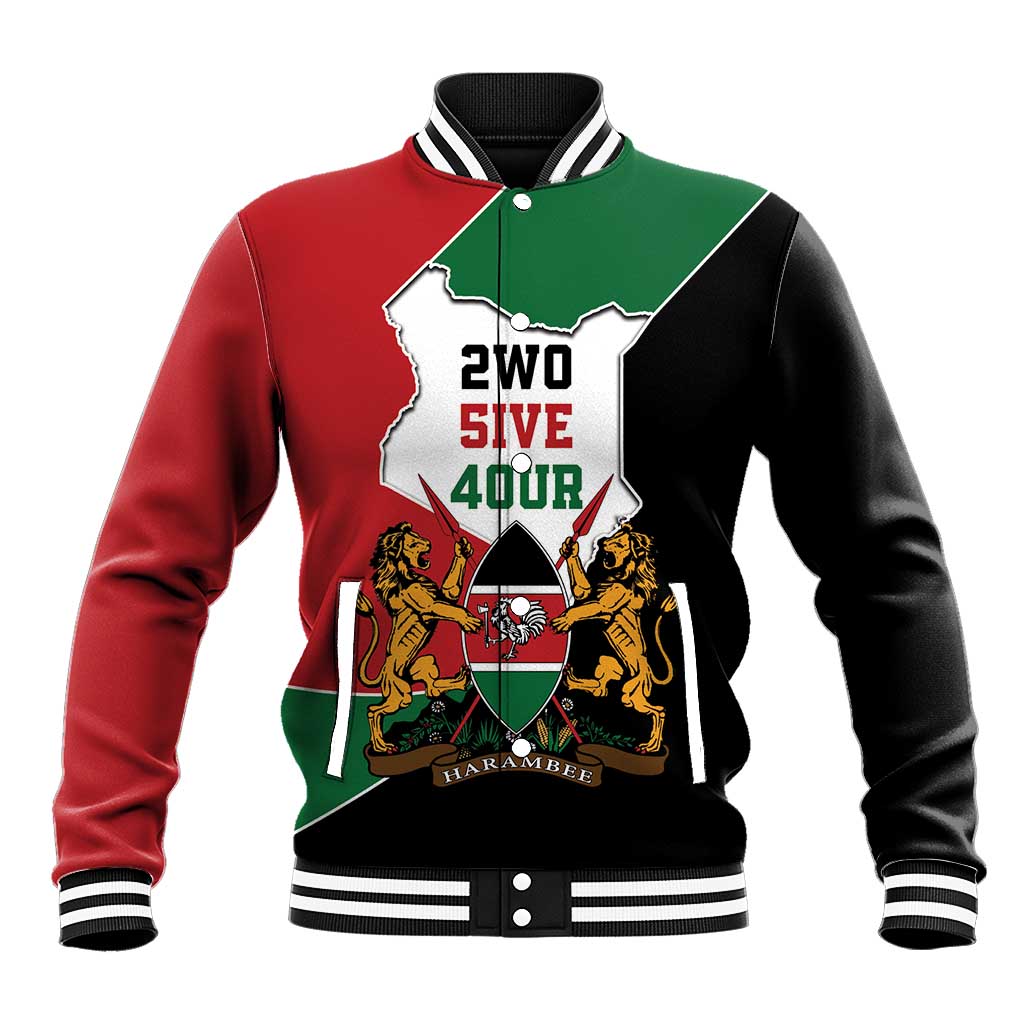 Kenya 254 Baseball Jacket Kenyan Flag Map Double Lion Shield - African Pride